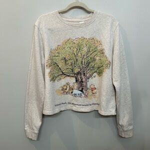Disney Pullover Sweatshirt Women Winnie The Pooh & Friends Terry Cloth Size L